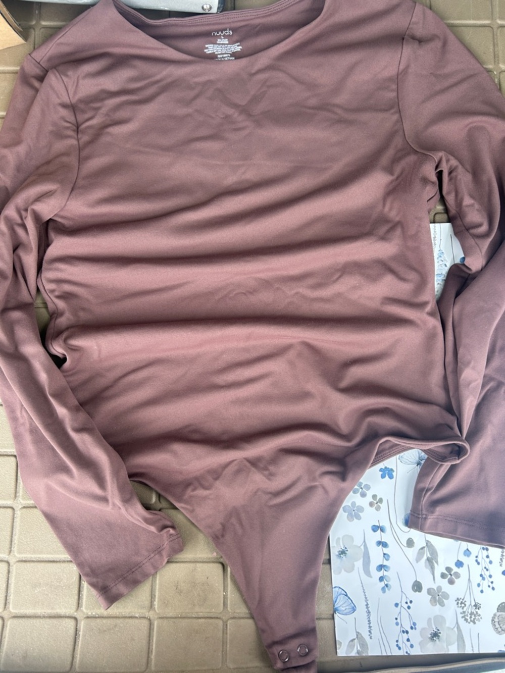 nuuds Long Sleeve Bodysuit in Mauve Rose